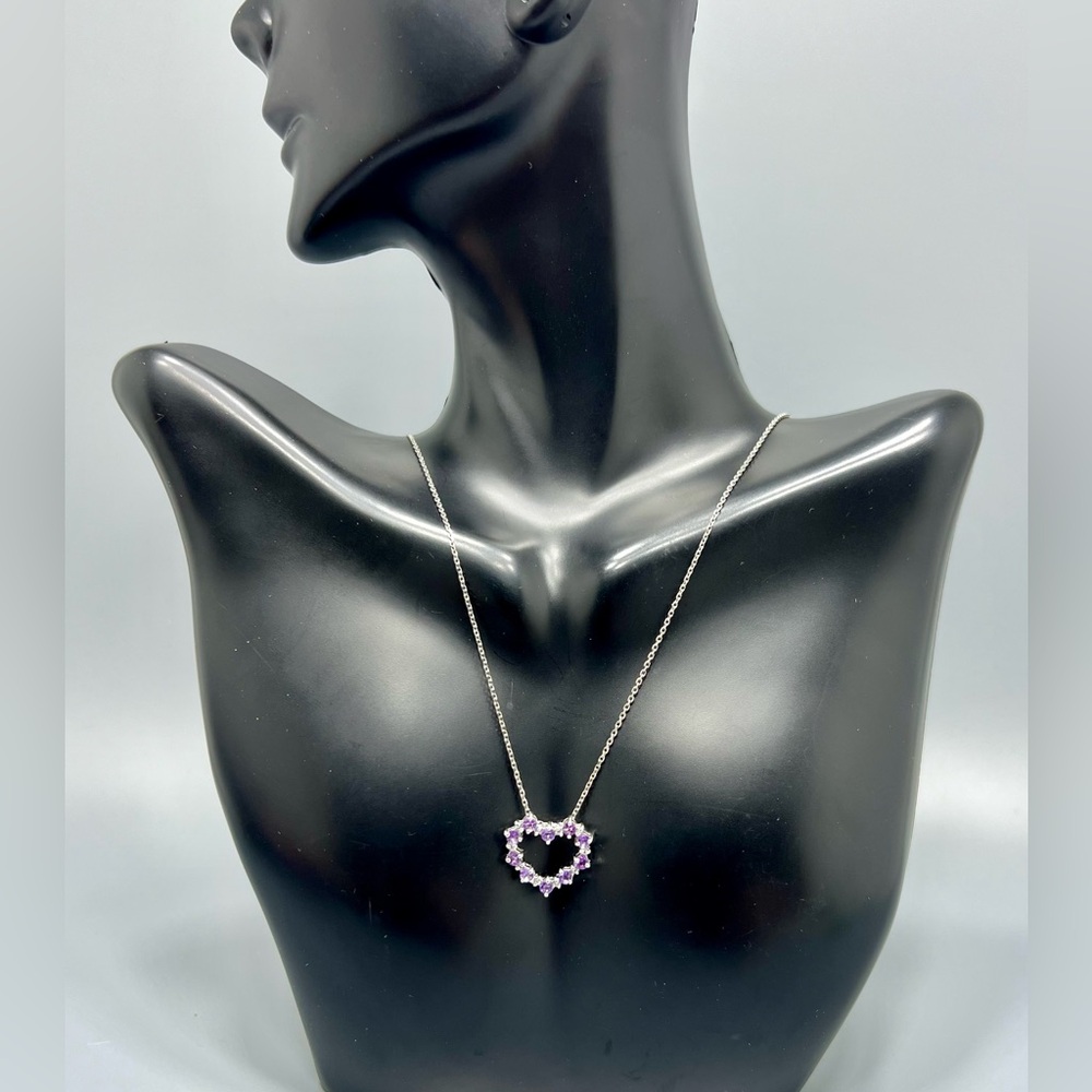 Ladies Sterling Silver Hart Shaped Necklace